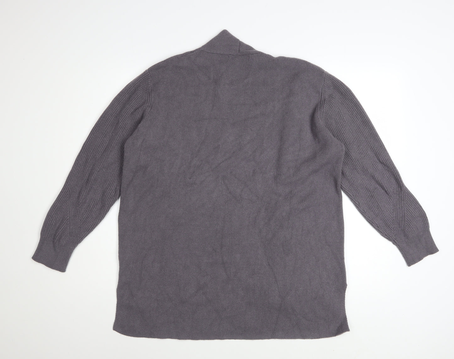 Marks and Spencer Women’s Grey Knit Cardigan Size 18 Long Sleeve Open Front