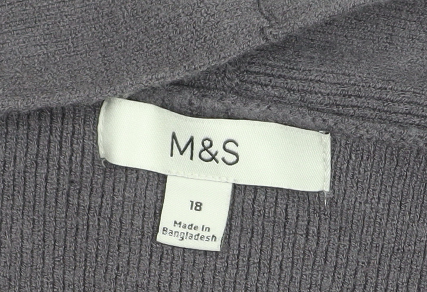 Marks and Spencer Women’s Grey Knit Cardigan Size 18 Long Sleeve Open Front
