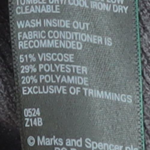 Marks and Spencer Women’s Grey Knit Cardigan Size 18 Long Sleeve Open Front