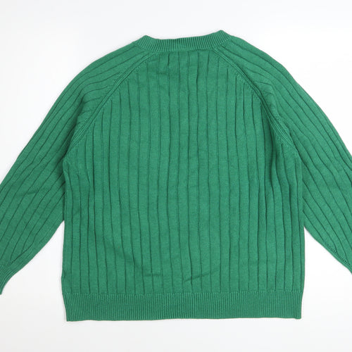 Next Women's Green V-Neck Ribbed Knit Jumper Size 16