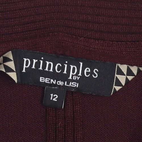 Principles by Ben de Lisi Women's Red Size 12 Open Knit Cardigan
