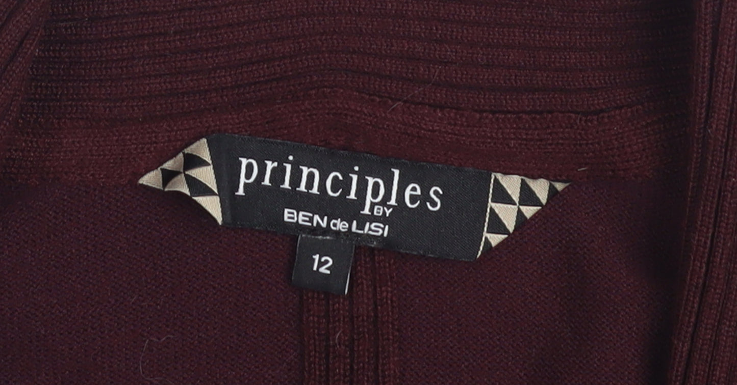 Principles by Ben de Lisi Women's Red Size 12 Open Knit Cardigan