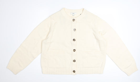 Marks and Spencer Women’s Ivory L Cardigan Knit Cotton Blend