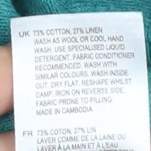 White Stuff Women Green Size 12 Tie Front Scoop Neck Jumper