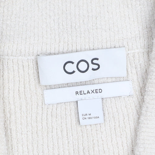 COS Men’s Beige Relaxed Fit Cotton Knit Short Sleeve Button-Up Shirt Size M