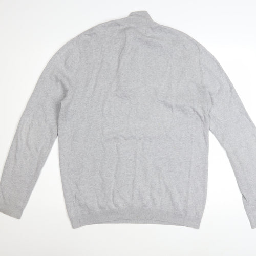 ASOS Men’s Grey High Neck 1/2 Zip Knit Jumper Size M