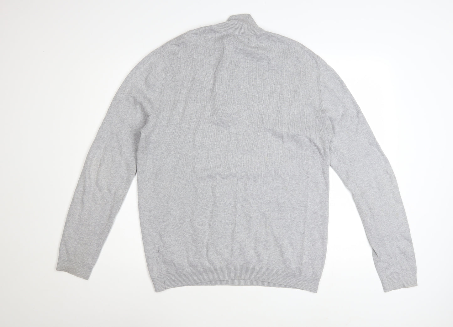 ASOS Men’s Grey High Neck 1/2 Zip Knit Jumper Size M