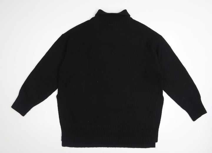 H&M Women’s Black Roll Neck Long Sleeve Pullover Jumper Size L
