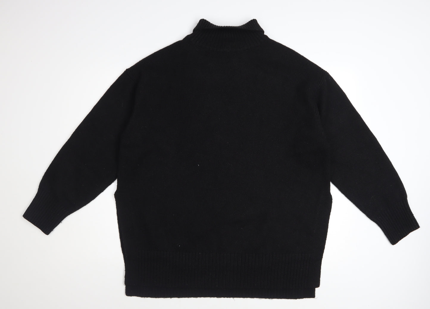 H&M Women’s Black Roll Neck Long Sleeve Pullover Jumper Size L
