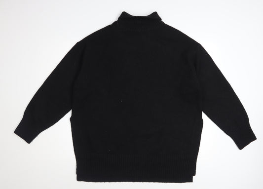 H&M Women’s Black Roll Neck Long Sleeve Pullover Jumper Size L