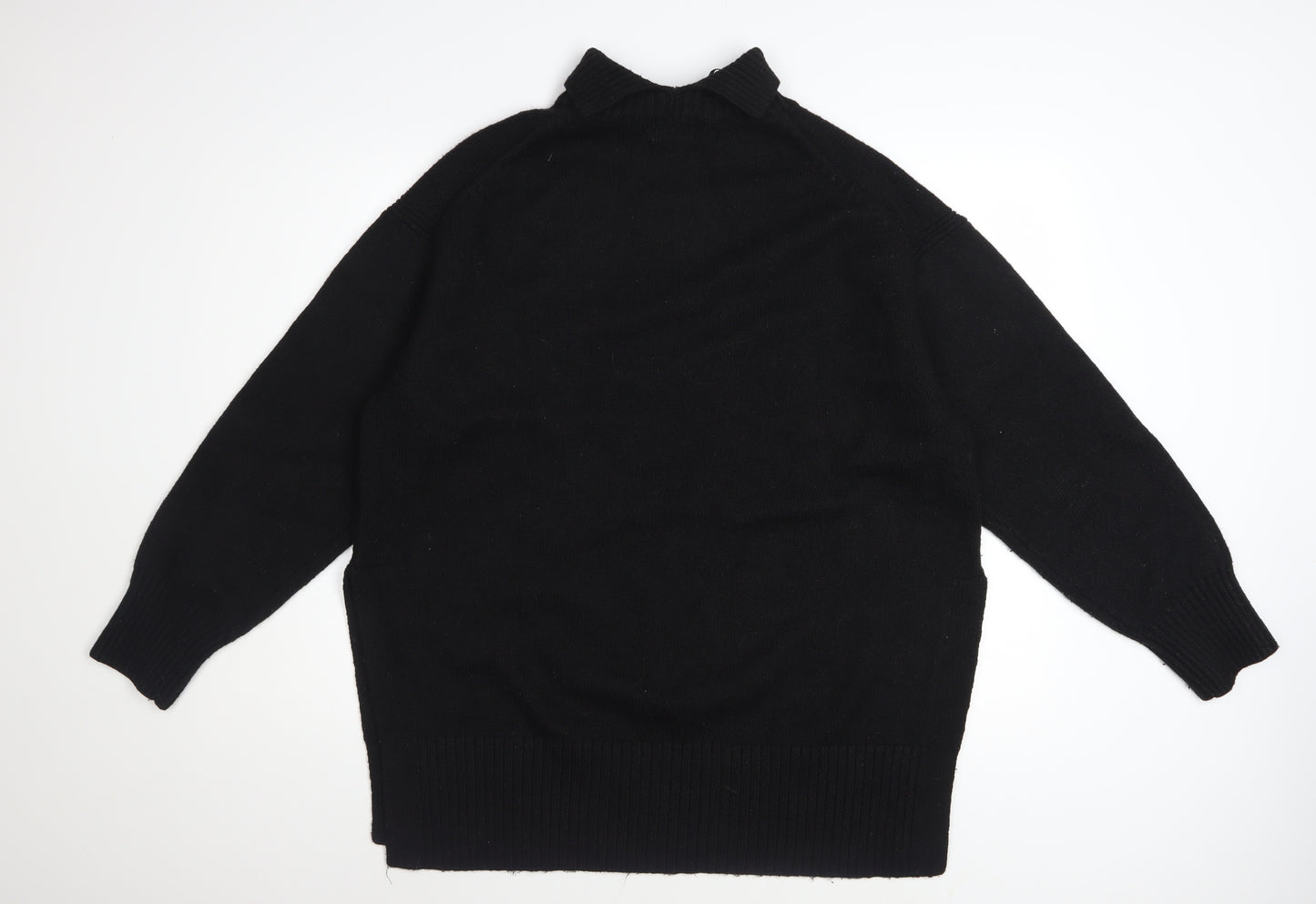H&M Women’s Black Roll Neck Long Sleeve Pullover Jumper Size L