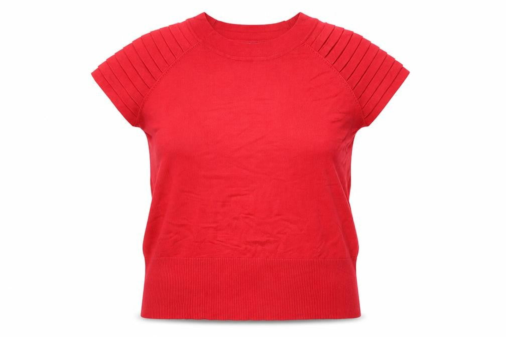 Principles by Ben de Lisi Women's Red Short Sleeve Cotton Jumper Size 18