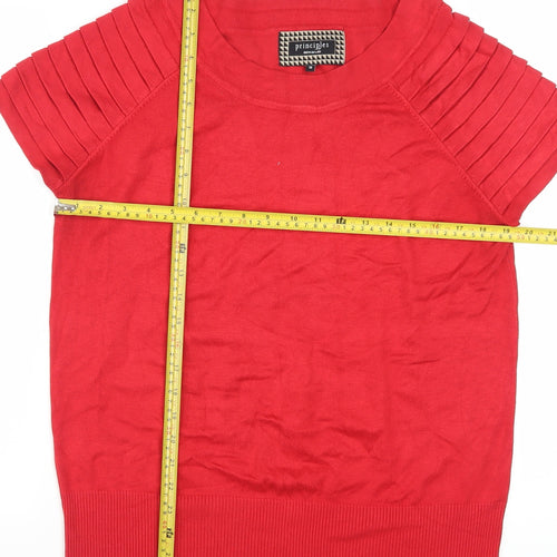Principles by Ben de Lisi Women's Red Short Sleeve Cotton Jumper Size 18