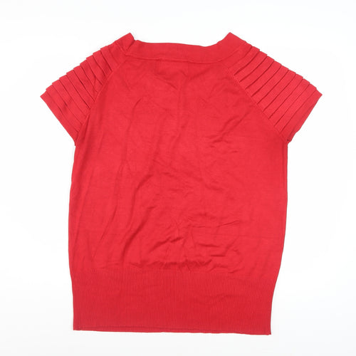 Principles by Ben de Lisi Women's Red Short Sleeve Cotton Jumper Size 18