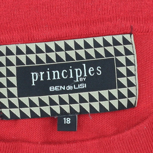 Principles by Ben de Lisi Women's Red Short Sleeve Cotton Jumper Size 18