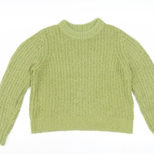 Marks and Spencer Women Green Size 16 Chunky-Knit Pullover Jumper