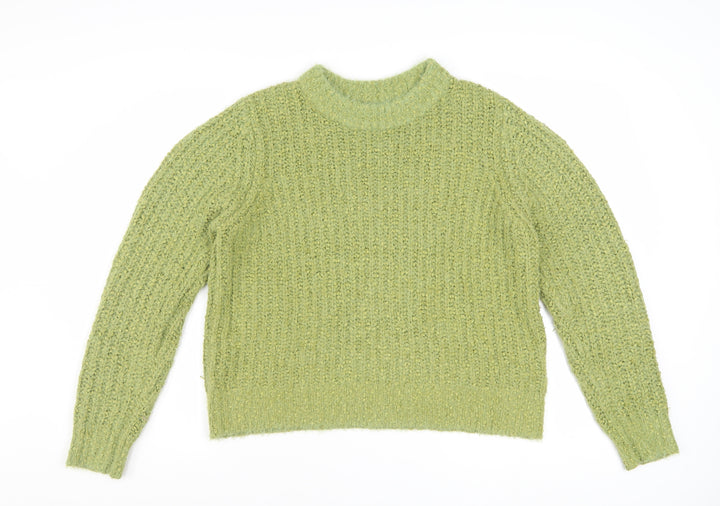 Marks and Spencer Women Green Size 16 Chunky-Knit Pullover Jumper