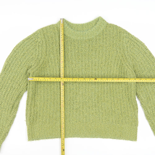 Marks and Spencer Women Green Size 16 Chunky-Knit Pullover Jumper