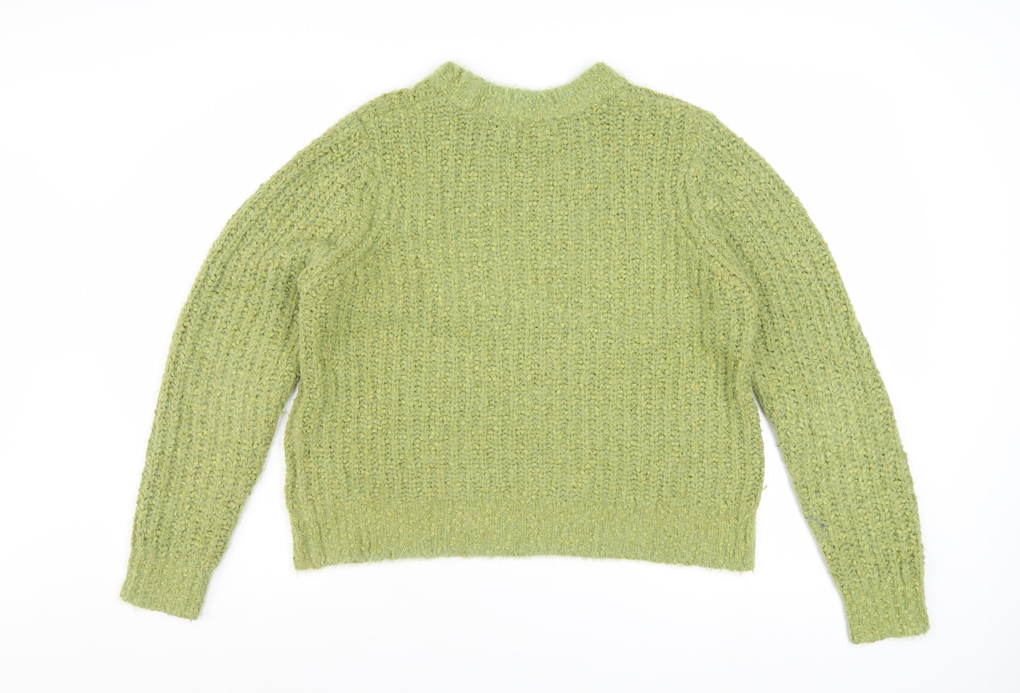 Marks and Spencer Women Green Size 16 Chunky-Knit Pullover Jumper