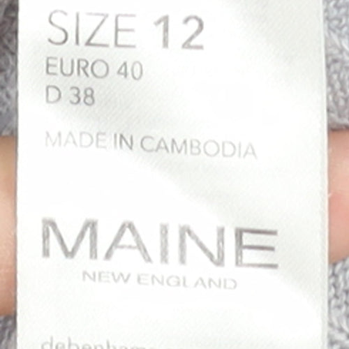 Maine New England Women’s Grey Cable-Knit Acrylic Jumper Size 12