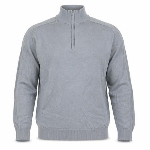 Marks and Spencer Men's Pewter 1/2 Zip High Neck Jumper Size L
