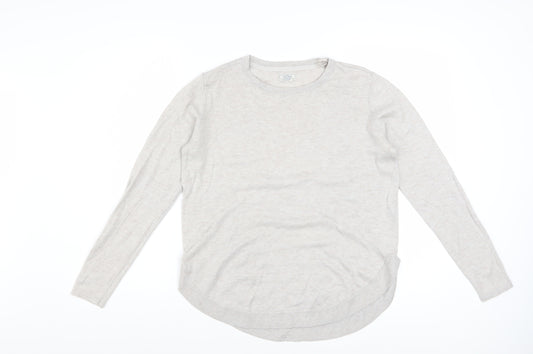 Fat Face Women Beige Wool Blend Jumper UK 10 Long Sleeve Crew Neck