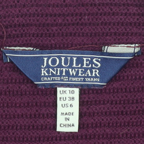 Joules Women’s Purple Cotton Ribbed Pullover Jumper Size 10