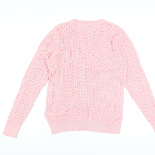 Crew Clothing Women’s Pink Cotton Cable-Knit Jumper Size 10