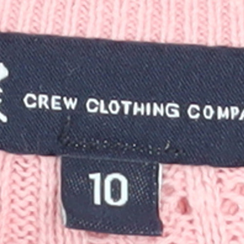 Crew Clothing Women’s Pink Cotton Cable-Knit Jumper Size 10