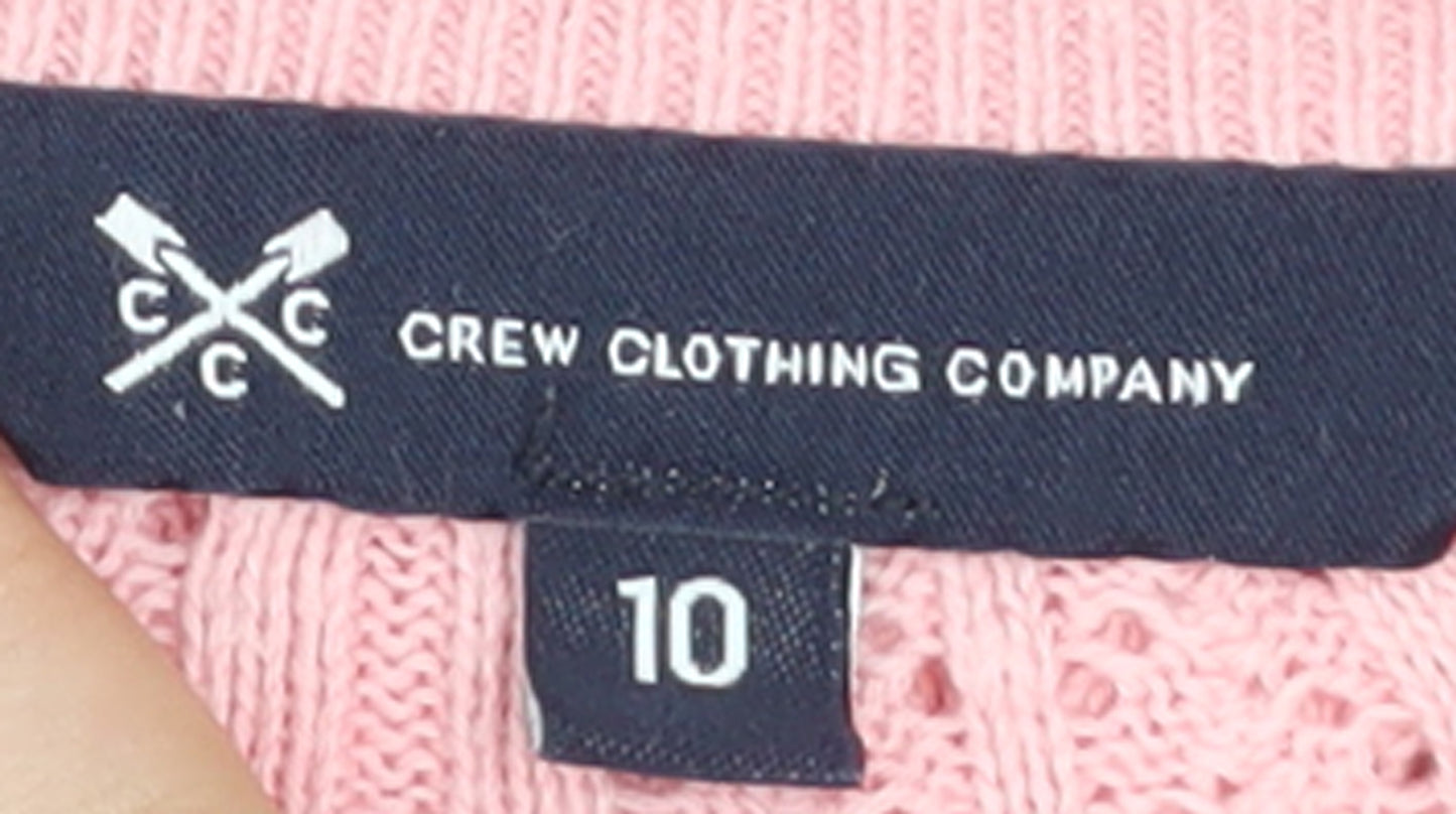 Crew Clothing Women’s Pink Cotton Cable-Knit Jumper Size 10
