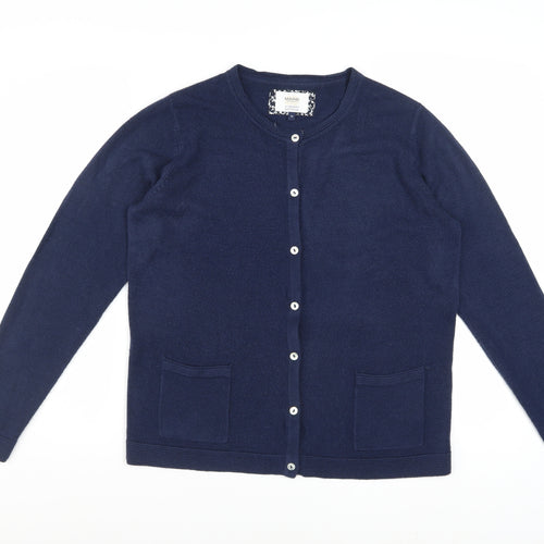 Maine New England Women's Navy Blue Cardigan Size 14 Acrylic Knit
