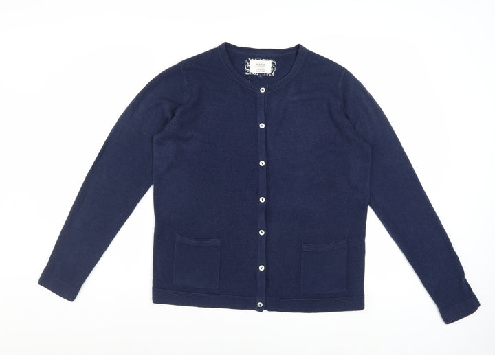 Maine New England Women's Navy Blue Cardigan Size 14 Acrylic Knit