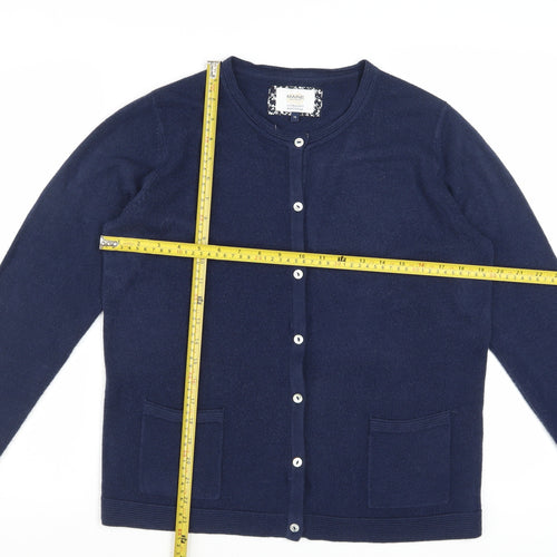Maine New England Women's Navy Blue Cardigan Size 14 Acrylic Knit