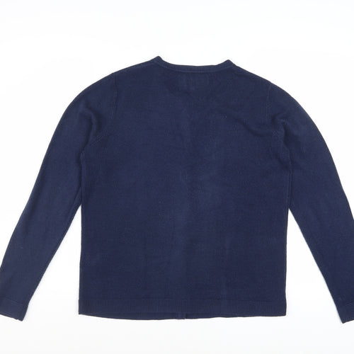 Maine New England Women's Navy Blue Cardigan Size 14 Acrylic Knit