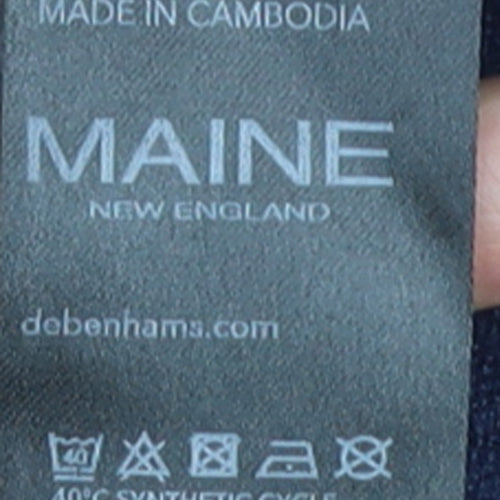 Maine New England Women's Navy Blue Cardigan Size 14 Acrylic Knit