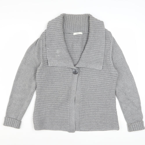 Marks and Spencer Women’s Grey Cotton Blend Button Cardigan Size 16