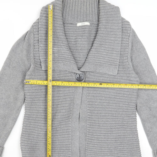 Marks and Spencer Women’s Grey Cotton Blend Button Cardigan Size 16