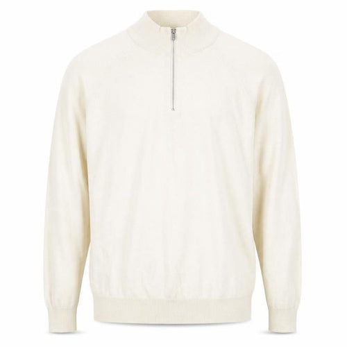 Marks and Spencer Men's Beige M 1/2 Zip High Neck Cotton Jumper