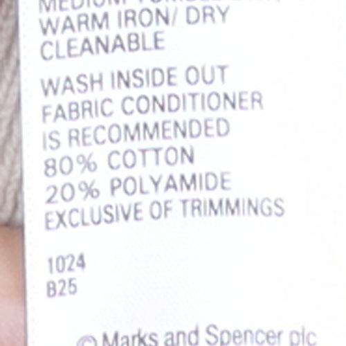 Marks and Spencer Men's Beige M 1/2 Zip High Neck Cotton Jumper