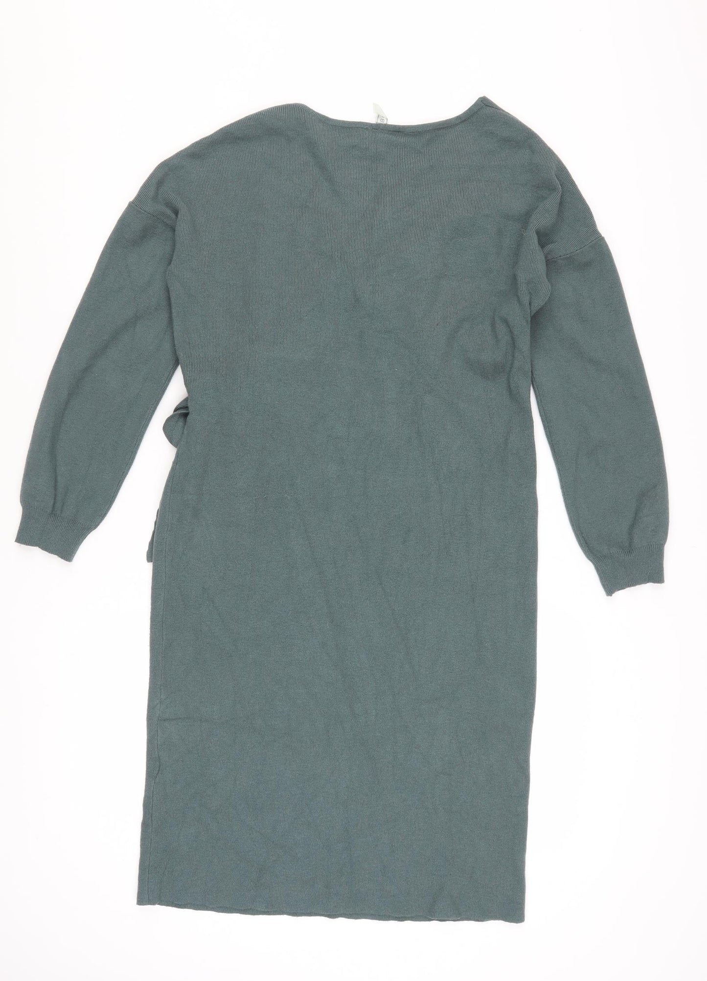 Rainbow Women’s Green Knit Wrap Dress Size 10-12 Long Sleeve