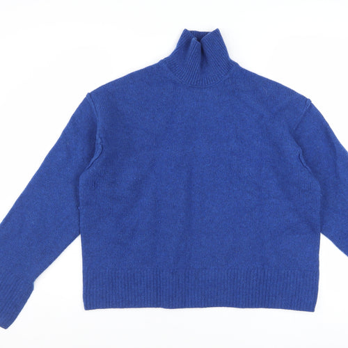 Weekday Women's Blue Roll Neck Wool Jumper XS