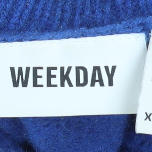 Weekday Women's Blue Roll Neck Wool Jumper XS