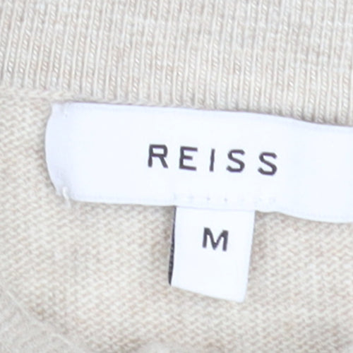 Reiss Men’s Beige Collared Full Zip Knit Jumper M