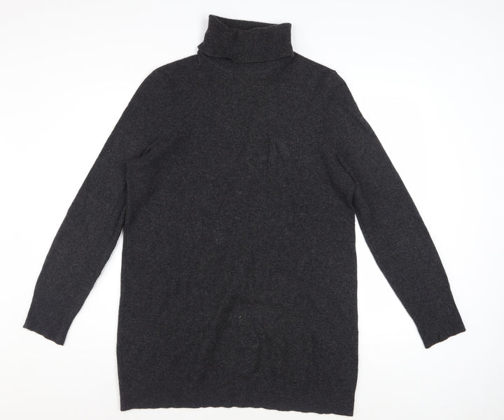 Equipment Women Black L Cashmere Roll Neck Long Sleeve Sweater Dress