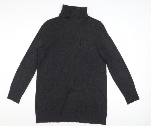 Equipment Women Black L Cashmere Roll Neck Long Sleeve Sweater Dress
