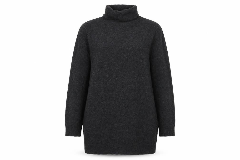 Equipment Women Black L Cashmere Roll Neck Long Sleeve Sweater Dress