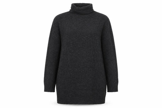 Equipment Women Black L Cashmere Roll Neck Long Sleeve Sweater Dress