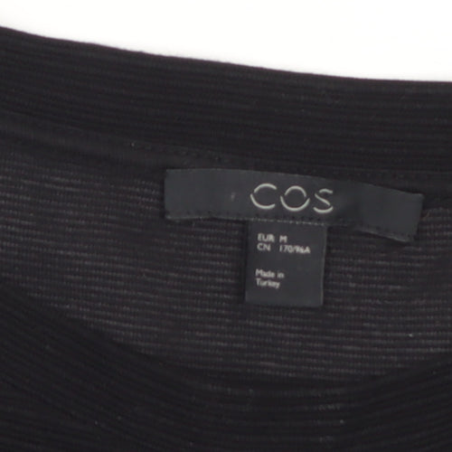 COS Women Black Knit Bodycon Long Sleeve Knee Dress Size 12