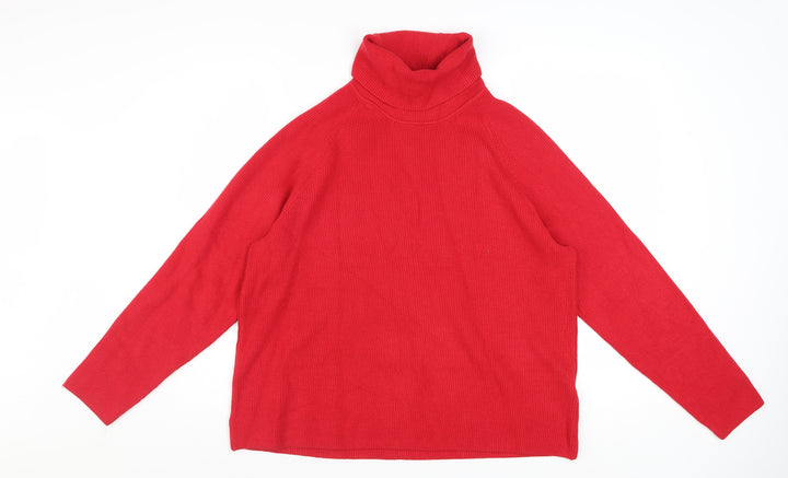 Marks and Spencer Women’s Red Roll Neck Knit Jumper Size L
