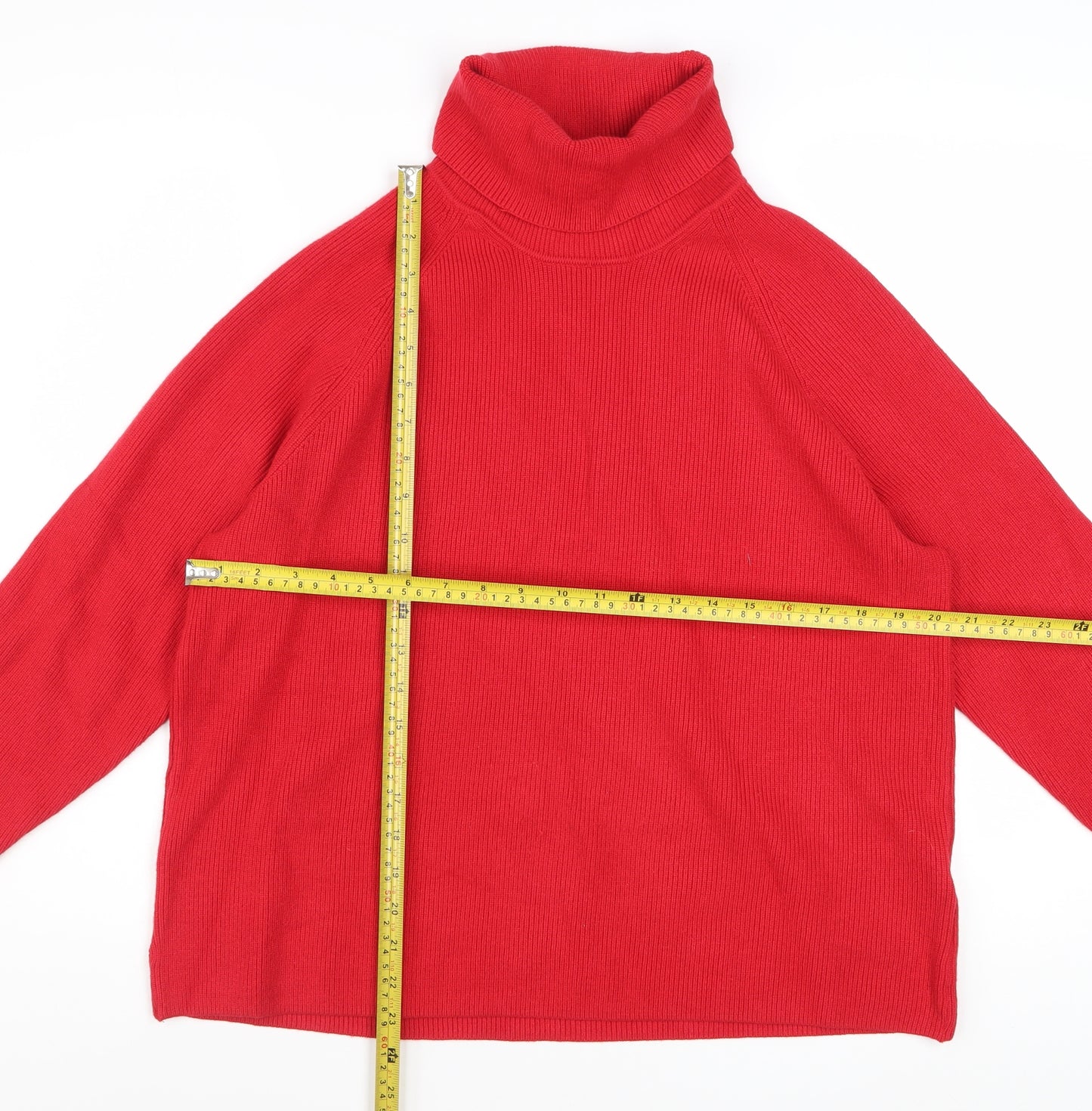 Marks and Spencer Women’s Red Roll Neck Knit Jumper Size L